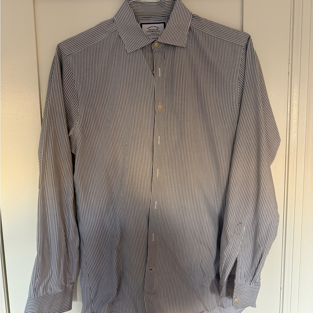 Charles Tyrwhitt Navy Striped Dress Shirt